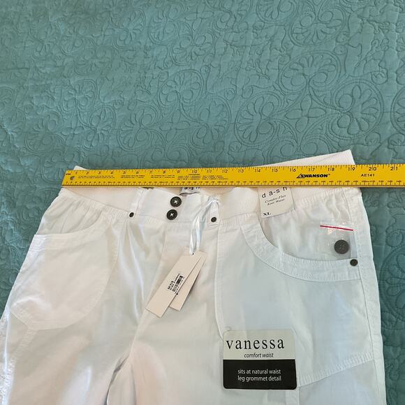 Valerie Women's Dash Flex Knit Waist Cargo Pocket Capris White PXL NWT - Picture 8 of 12